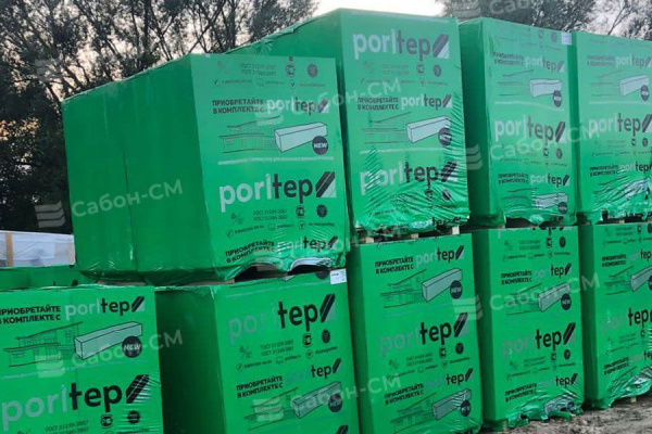 Газобетонные перегородочные блоки Poritep 625х250х100, D500
