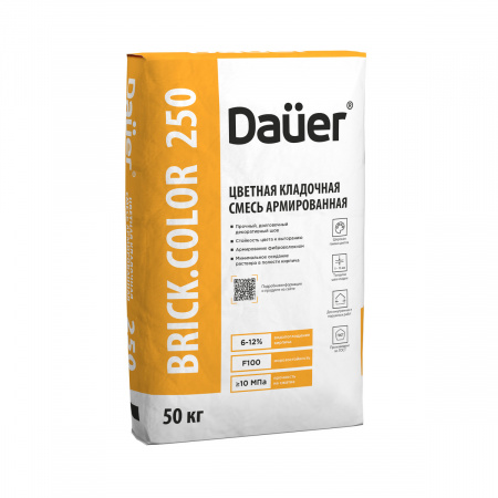 Цветная кладочная смесь армированная Dauer BRICK.COLOR 250 желтая 50 кг