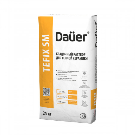 Теплоизоляционный кладочный раствор Dauer TEFIX SM 25 кг